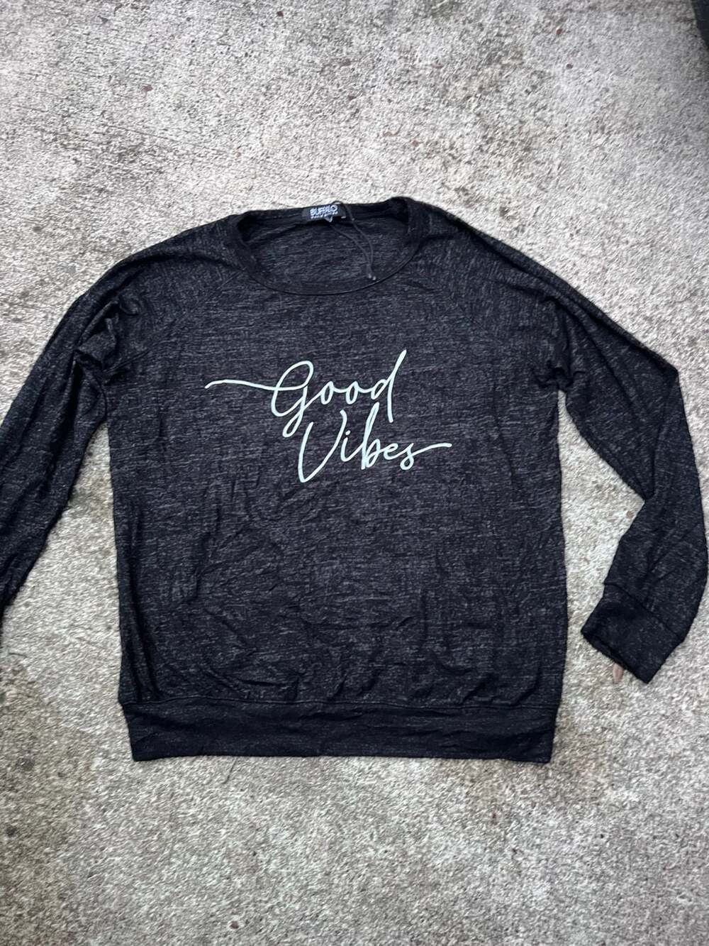 A- Buffalo David Bitton Good Vibes Pullover Sweater Size S Black